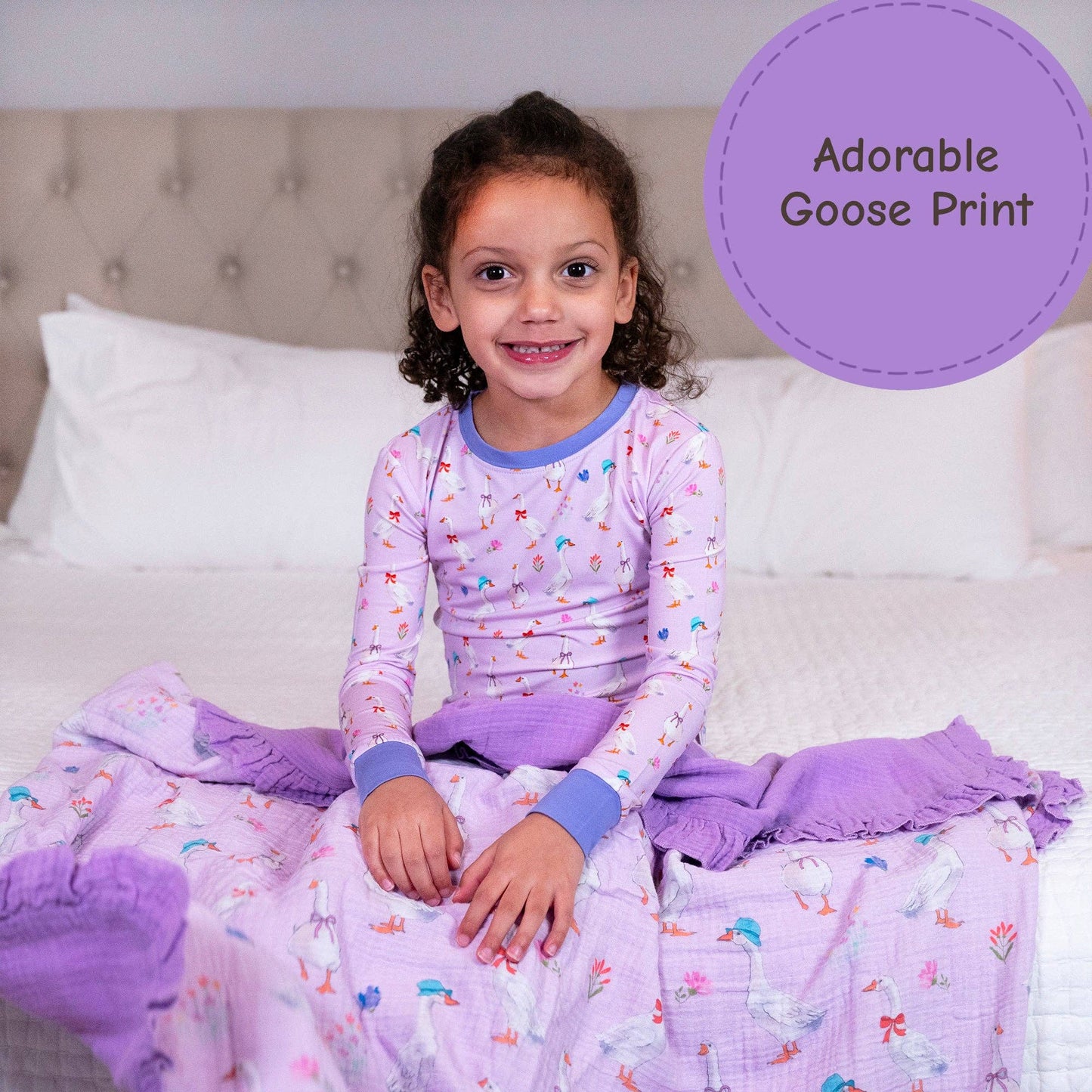 Muslin Quilt Baby & Kids Ruffle Blanket Goose Parade