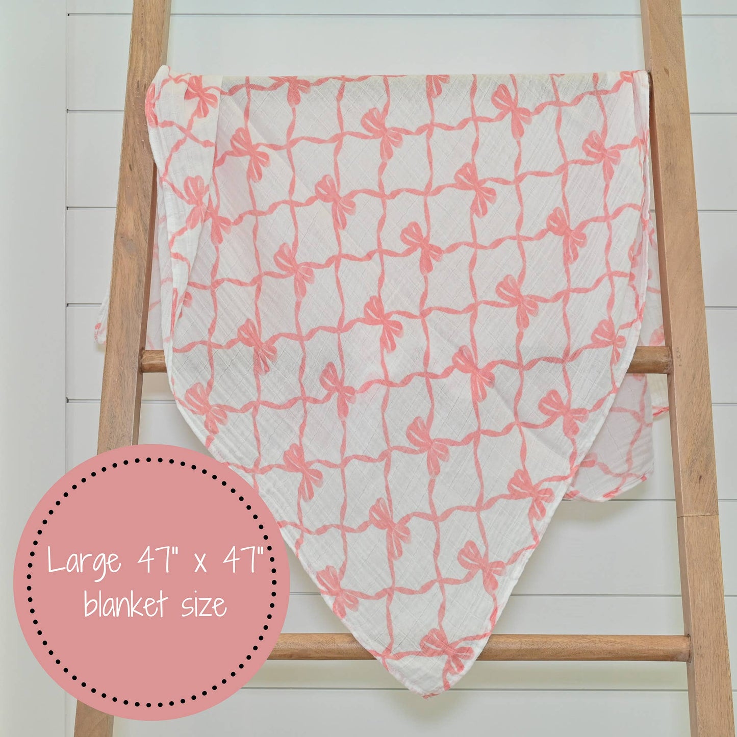 Beautiful Bows Baby Muslin Swaddle Blanket