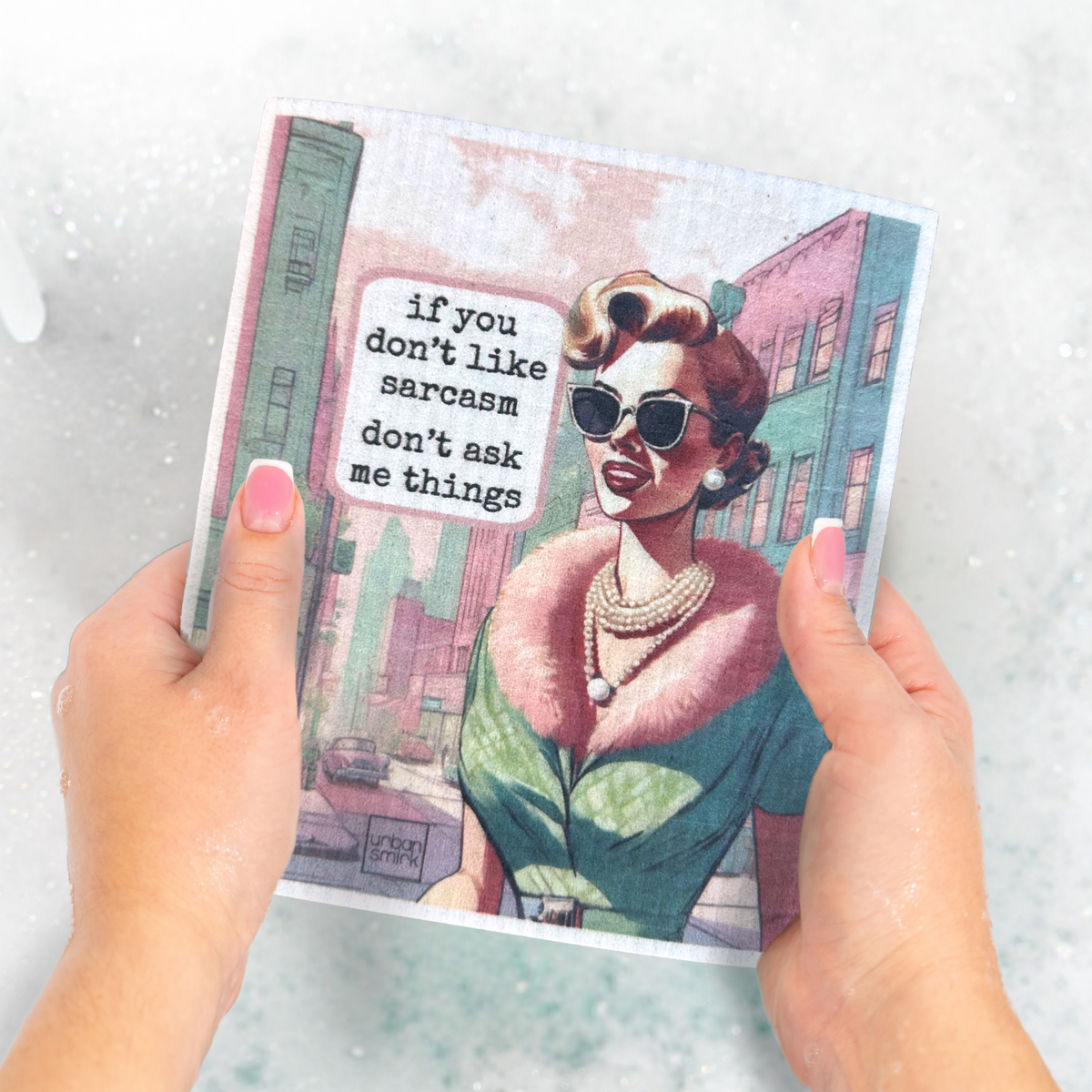 Don't Like Sarcasm - Hilarious Retro Swedish Dishcloth