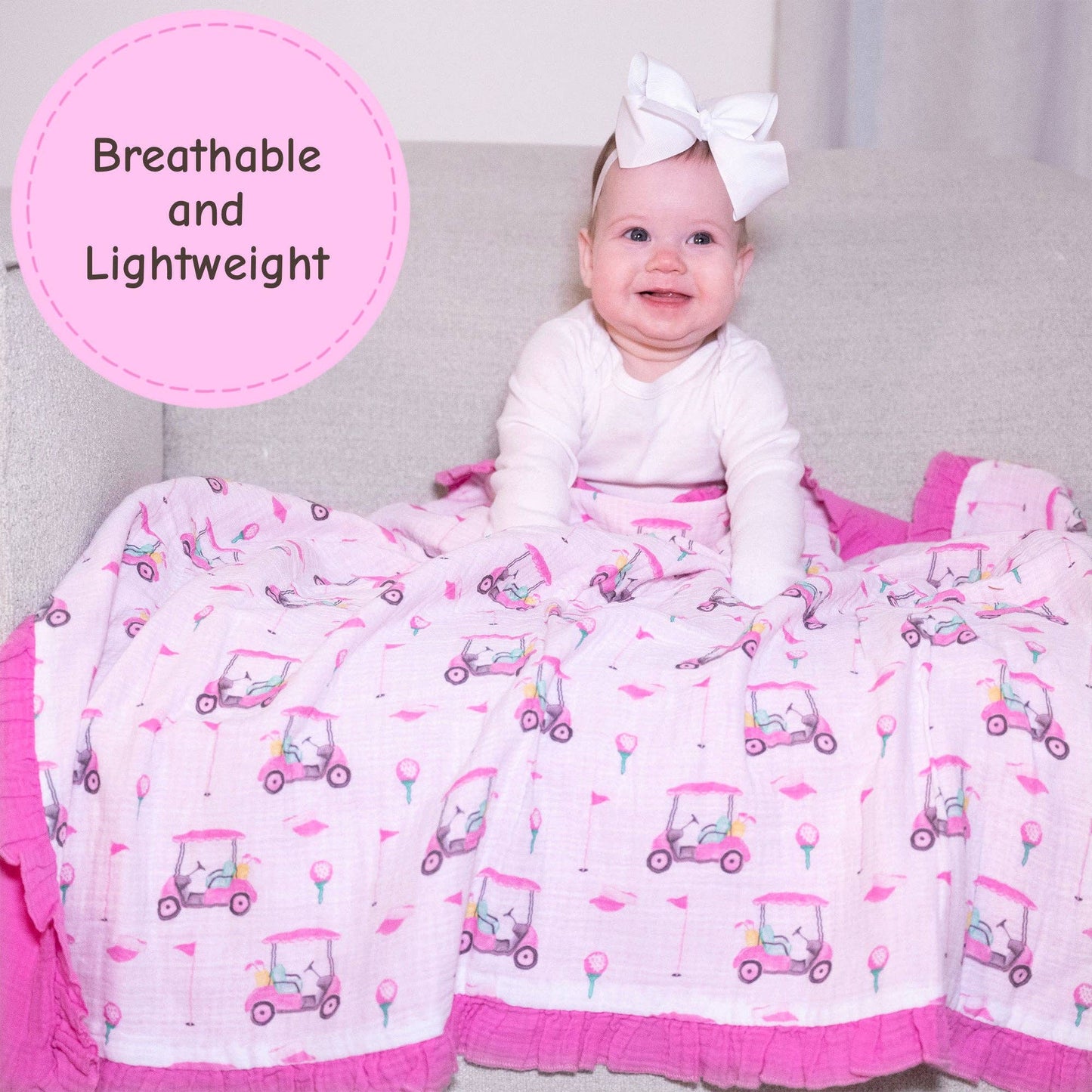 Muslin Quilt Baby & Kids Ruffle Blanket Lil Miss Birdie