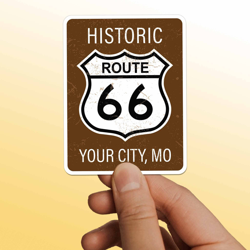 Custom Route 66 Stickers - Name Drop Travel Decals