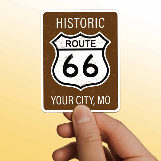 Custom Route 66 Stickers - Name Drop Travel Decals