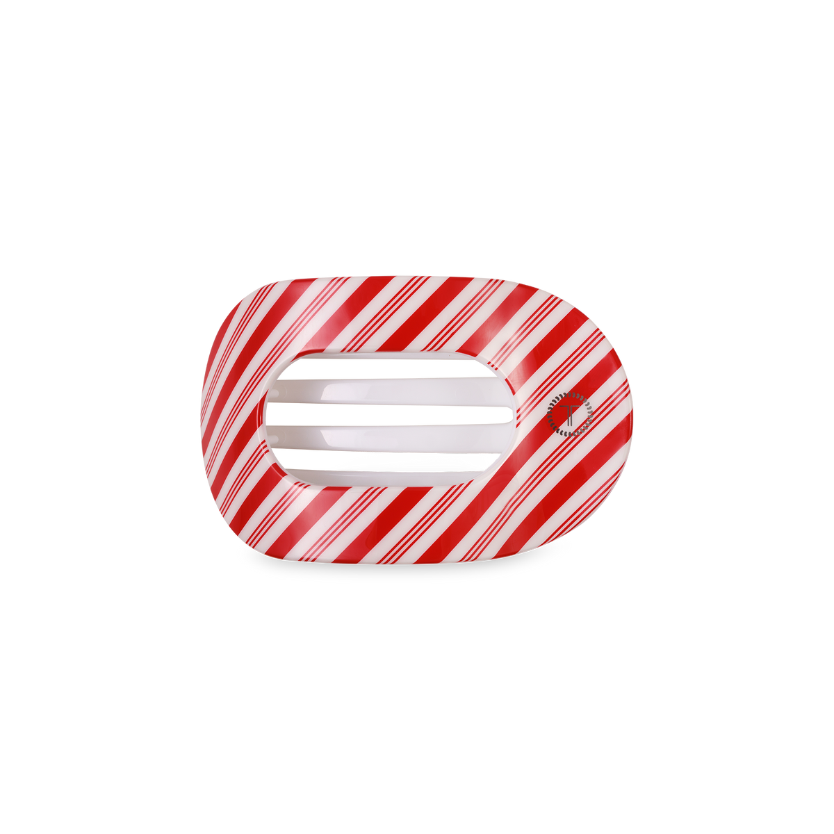 Flat Round Hair Clip | Small | Candy Cane Crush