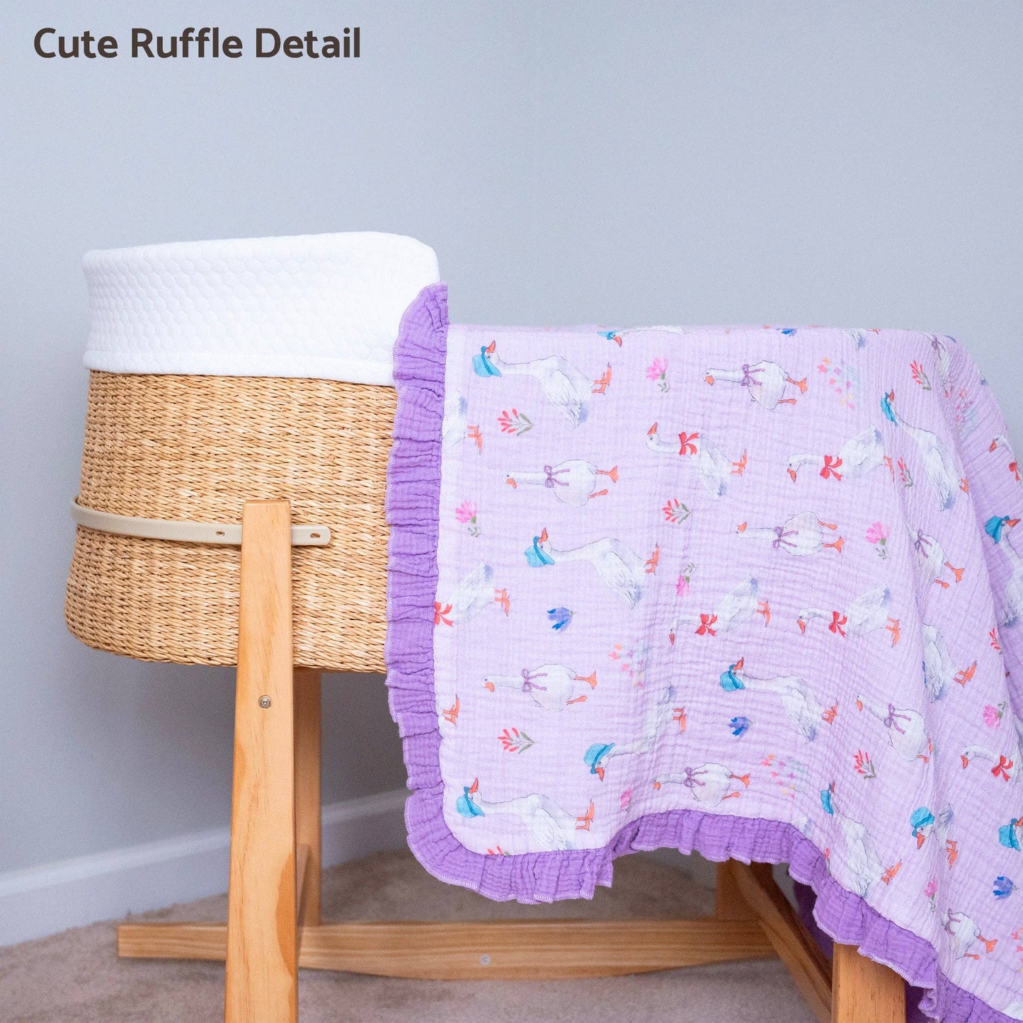Muslin Quilt Baby & Kids Ruffle Blanket Goose Parade