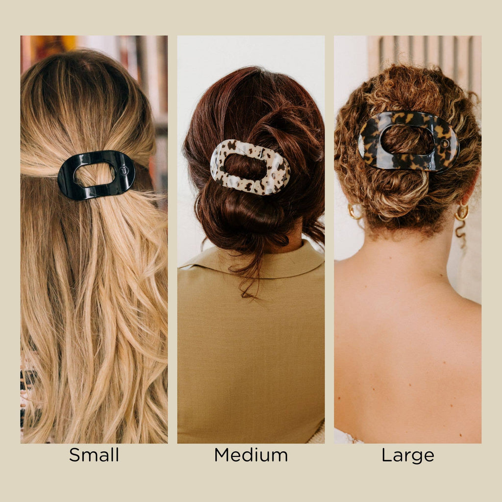 Flat Round Hair Clip | Large | Truly Taupe Quilted