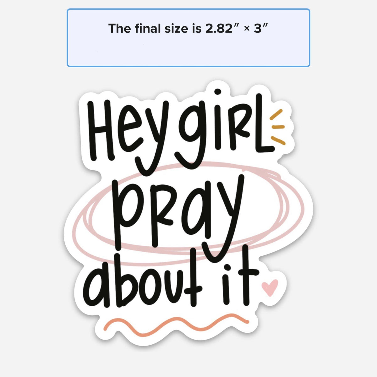 Girl Pray About It Sticker | Christian stickers