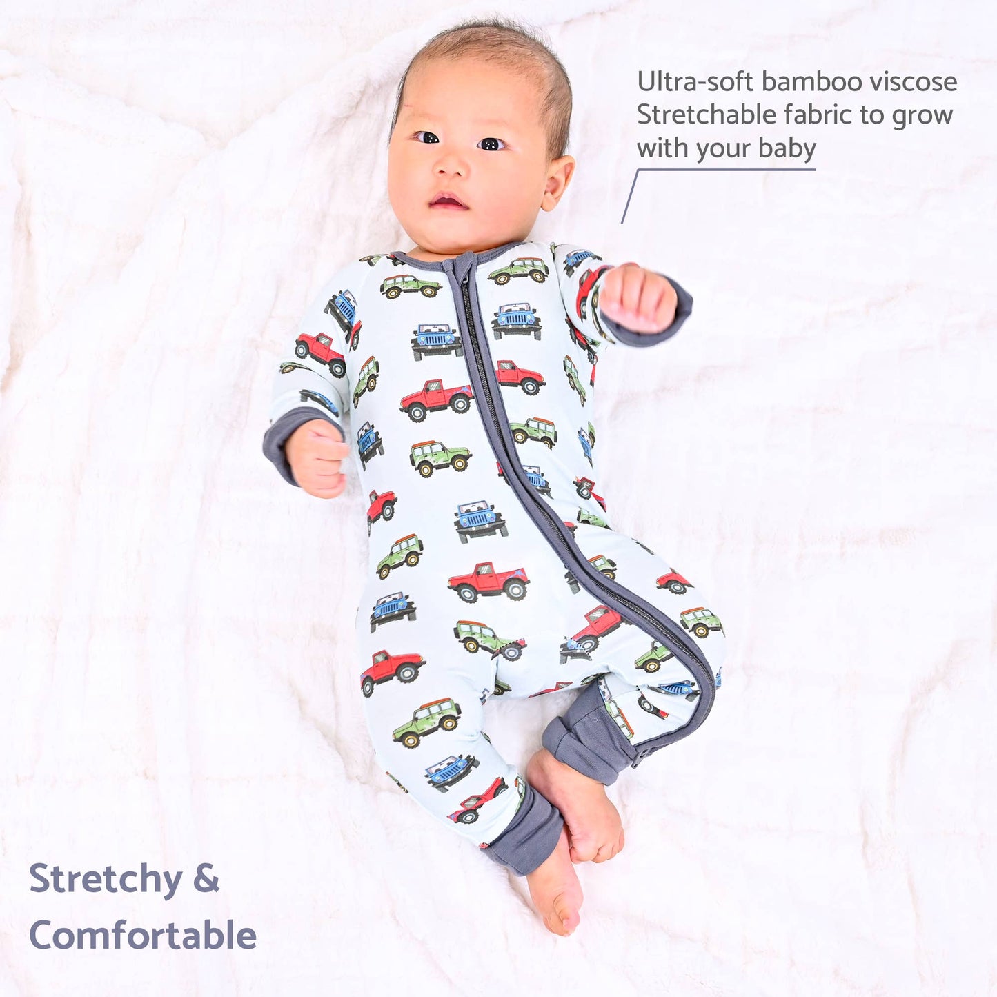 Bamboo Baby Convertible Zipper Pajama  Adventure is Calling