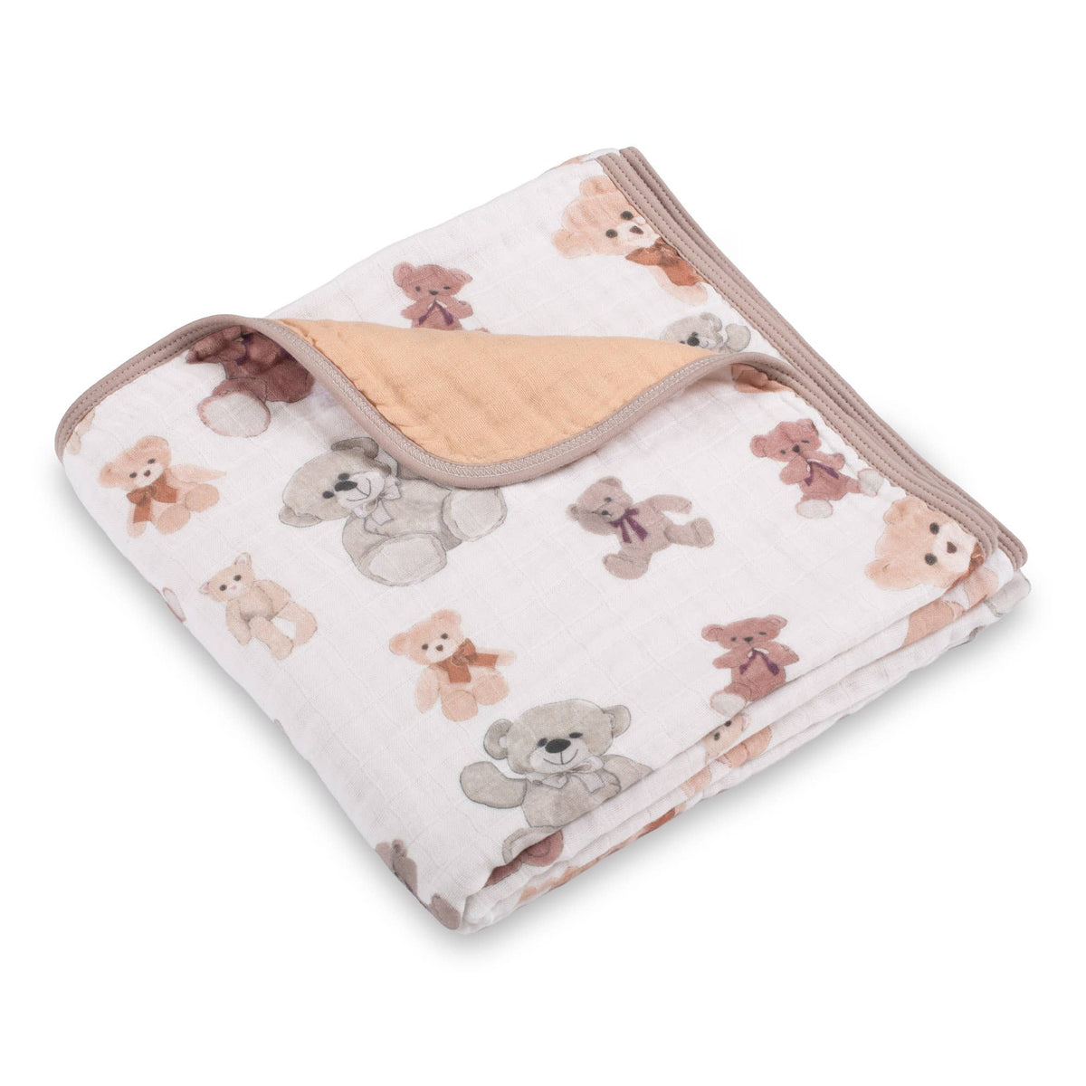 Teddy Bear Baby Toddler 100% Cotton Muslin Blanket  47"x47"