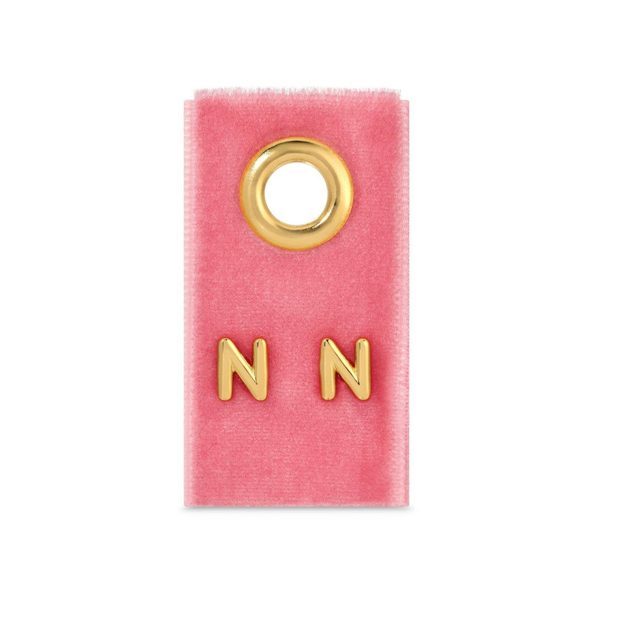 Initial Studs on Velvet Gift Tag