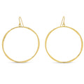 Large Lightly Hammered Open Circle Earrings