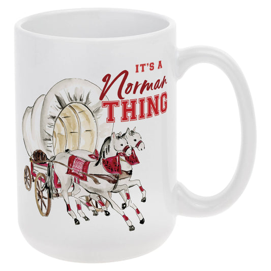 Covered Wagon Collegiate Ceramic Mug 14 Oz.