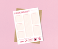 Travel Packing List Notepad