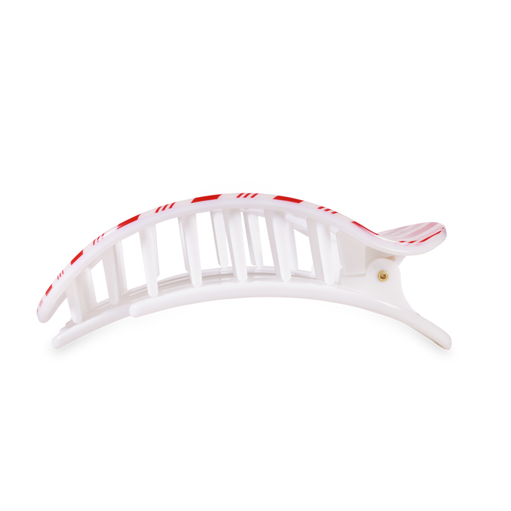 Flat Round Hair Clip | Large | Candy Cane Crush
