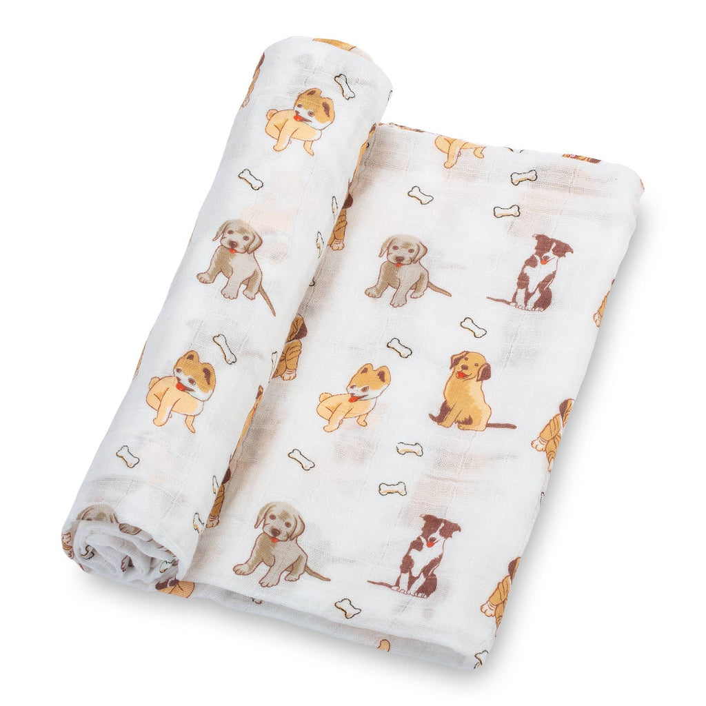 Baby Muslin Swaddle Blanket 47x47 Woof Woof