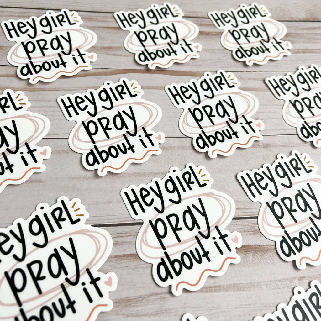 Girl Pray About It Sticker | Christian stickers