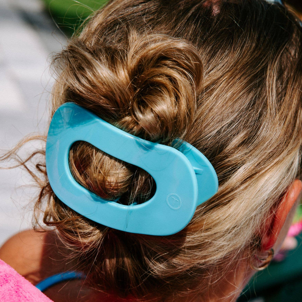 Flat Round Hair Clip | Large | Summer Sky