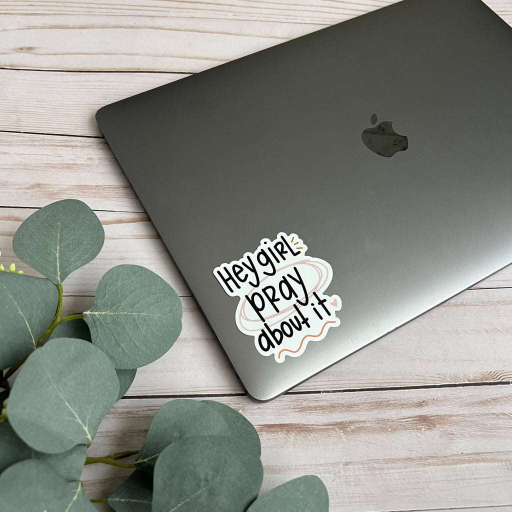 Girl Pray About It Sticker | Christian stickers
