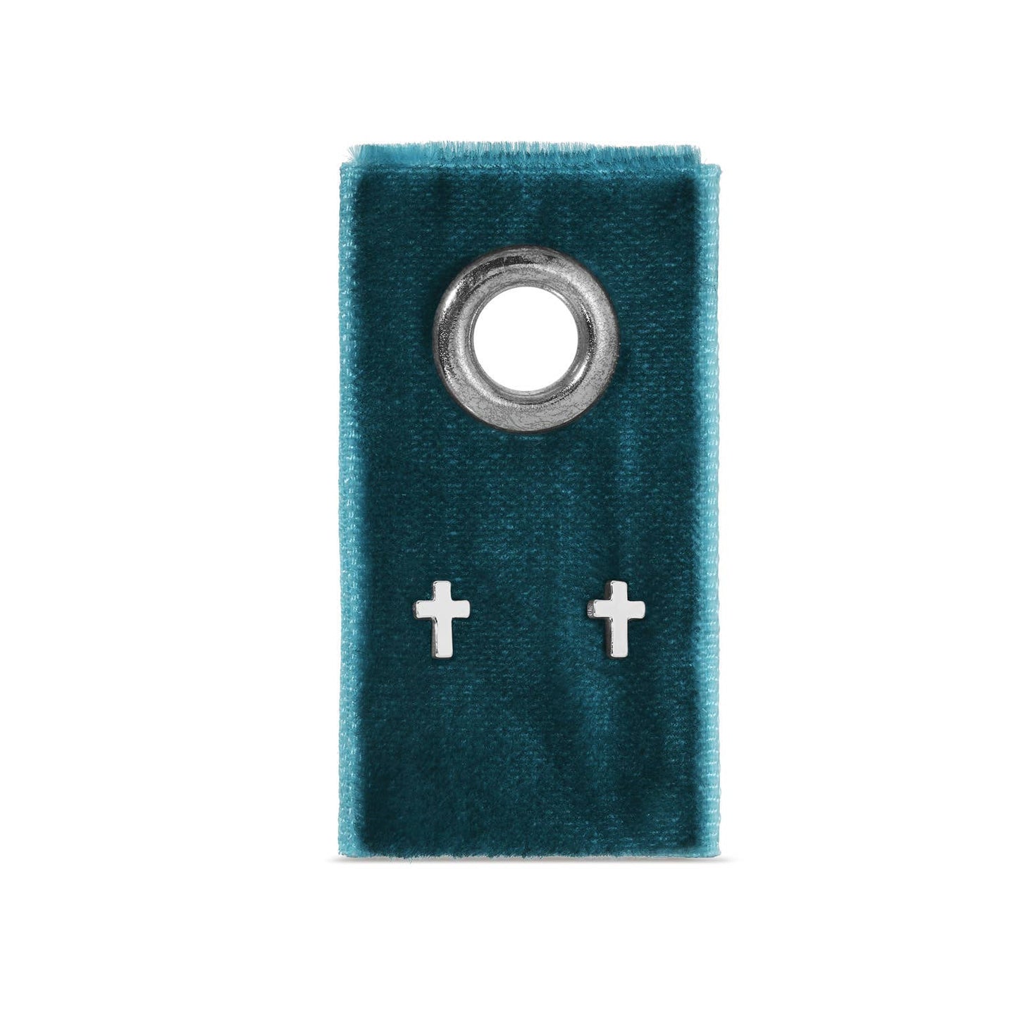Small Cross Studs On Velvet Gift Tag