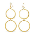 Long Lightly Hammered Double Open Circle Earrings