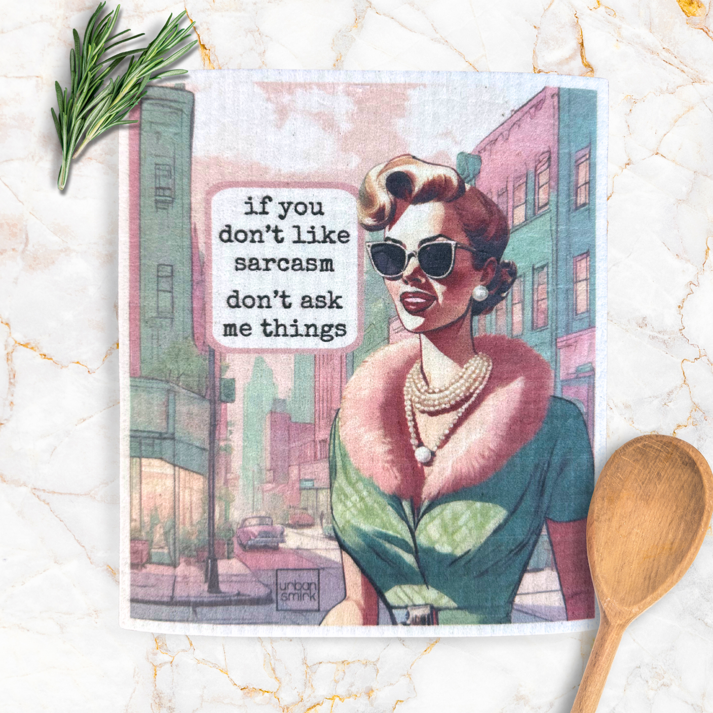 Don't Like Sarcasm - Hilarious Retro Swedish Dishcloth