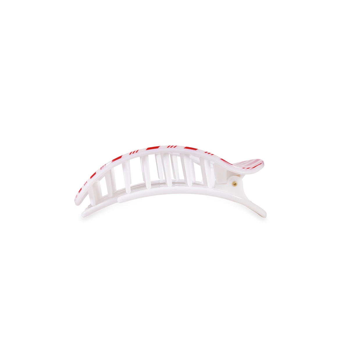Flat Round Hair Clip | Small | Candy Cane Crush