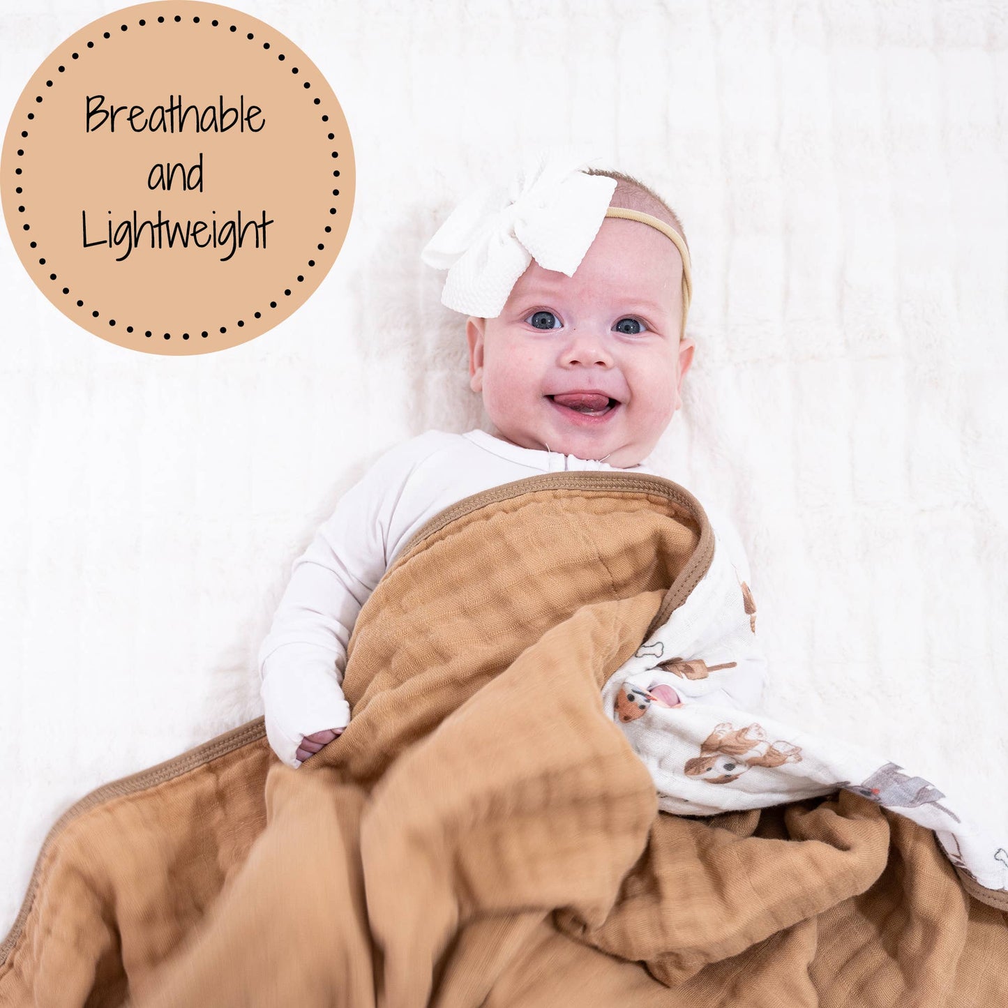 Puppies Baby Toddler 100% Cotton Muslin Blanket  47"x47"