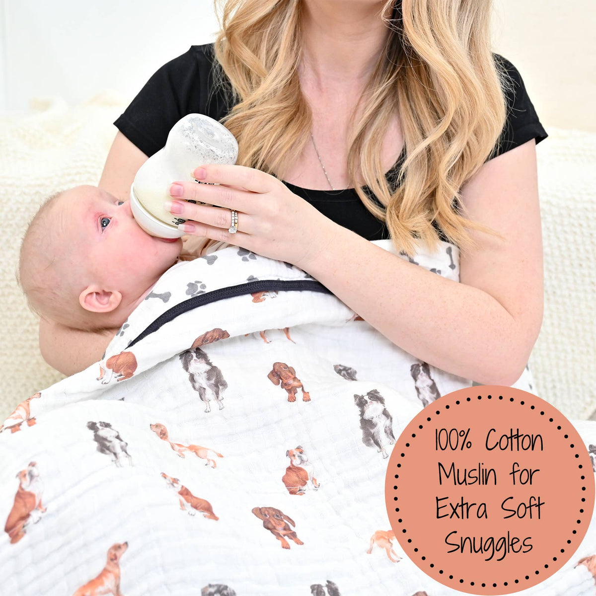 Adorable Dog Baby Toddler Muslin Quilt