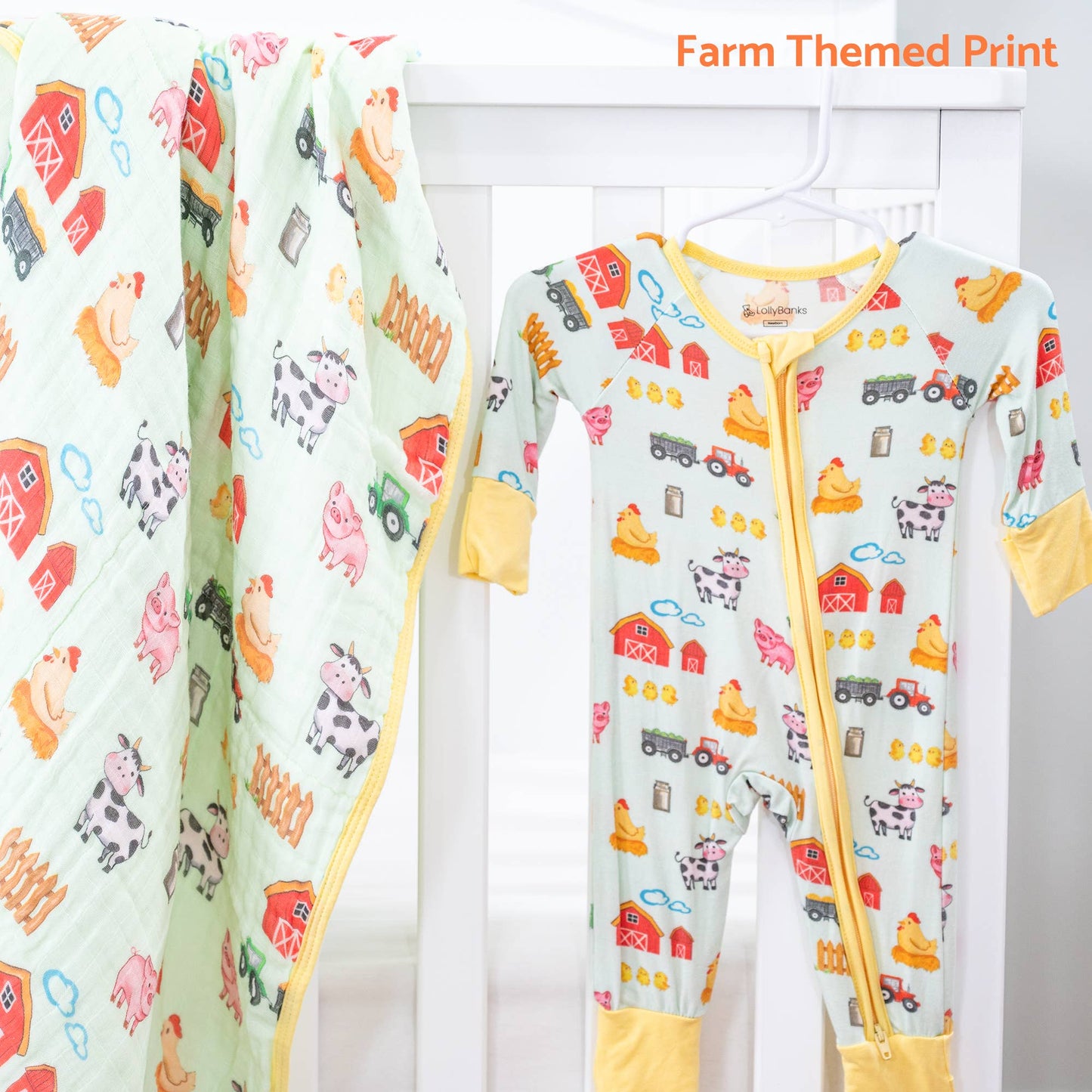 Bamboo Baby Convertible Zipper Pajama Little Barnyard