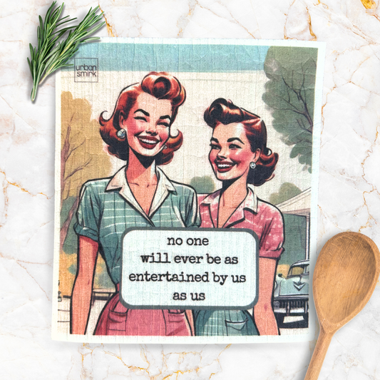 Entertained by Us - Funny Vintage Swedish Dishcloth