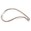 Leather Crossed Ring Necklace