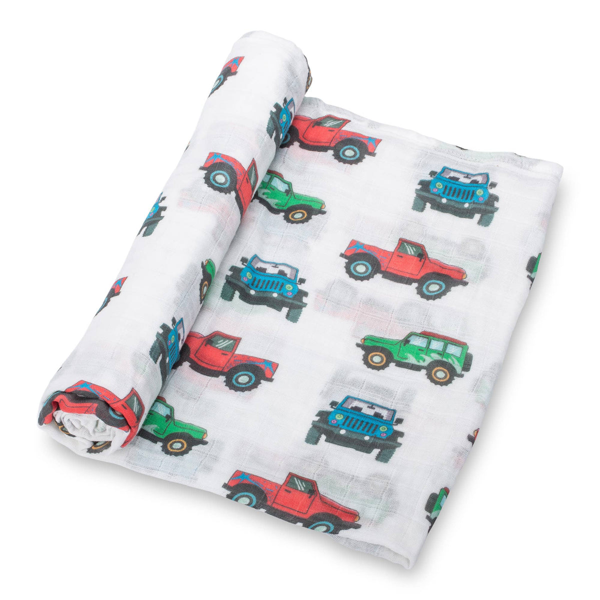 Baby Muslin Swaddle Blanket 47x47 Vroom Vroom Zoom