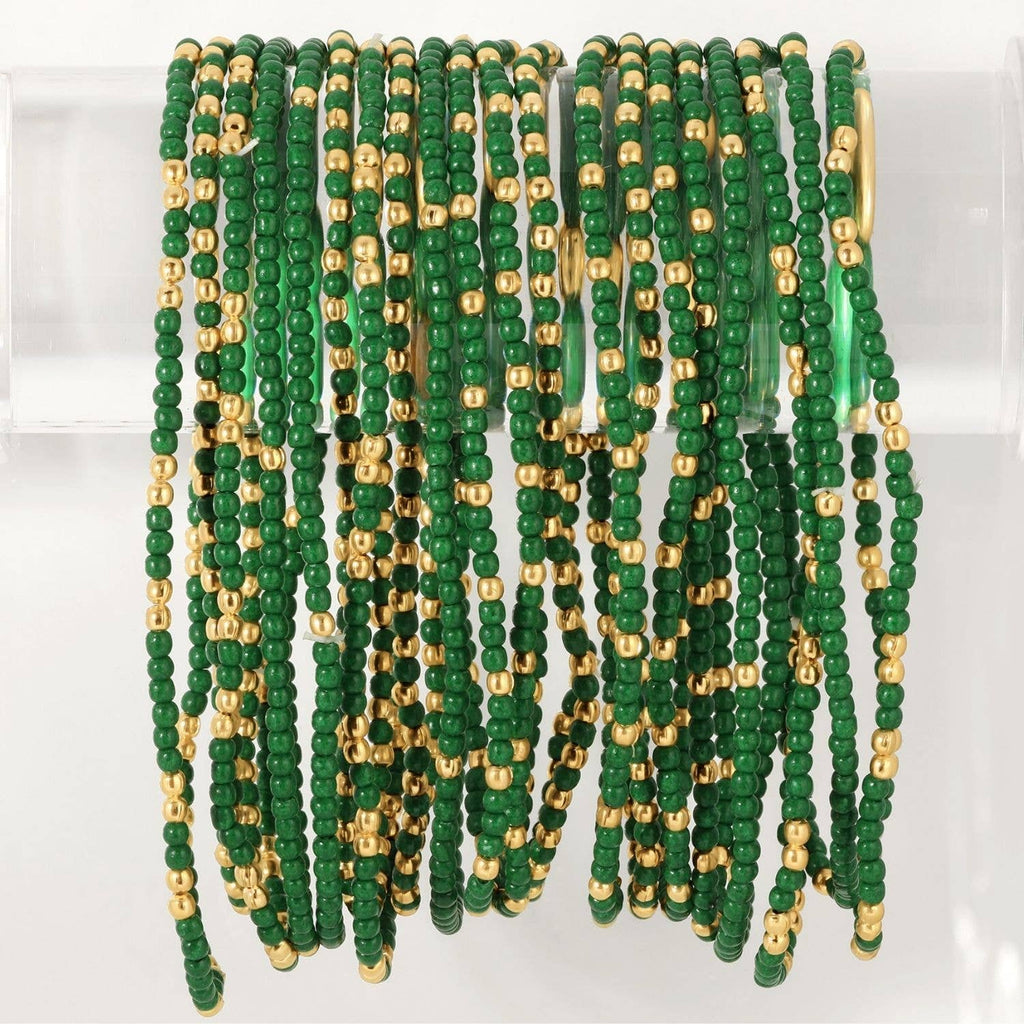 Stretch Seed Bead Solid Game Day Bracelets