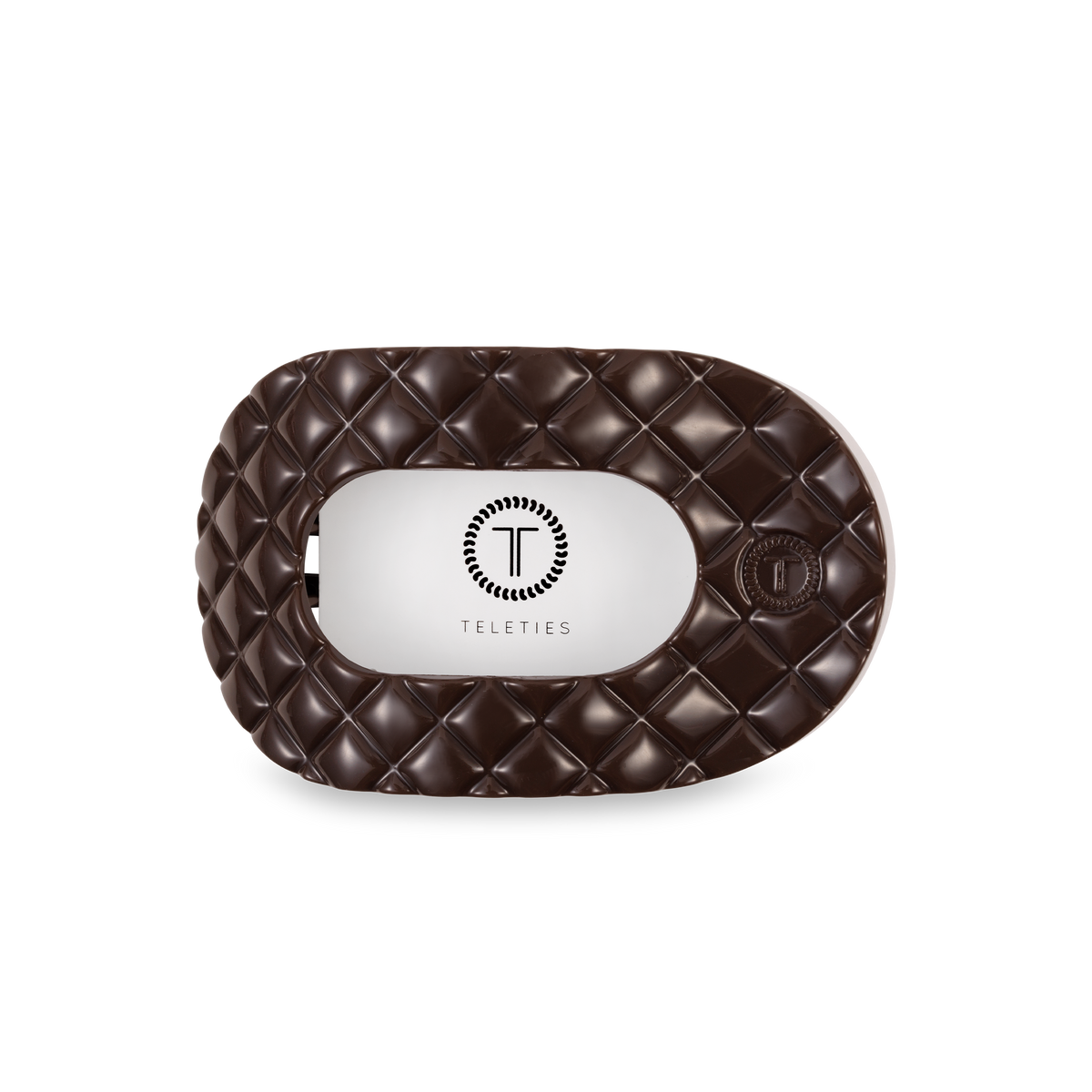 Flat Round Hair Clip | Medium | Truly Taupe Quilted