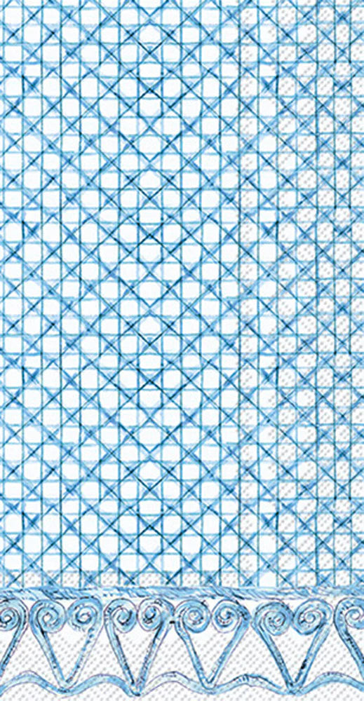 Botanical Cane Blue Guest Napkin