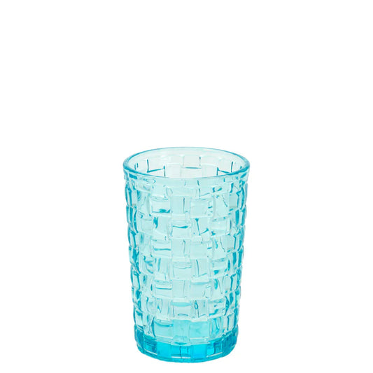 Blue Sea Basketweave Drinking Glass