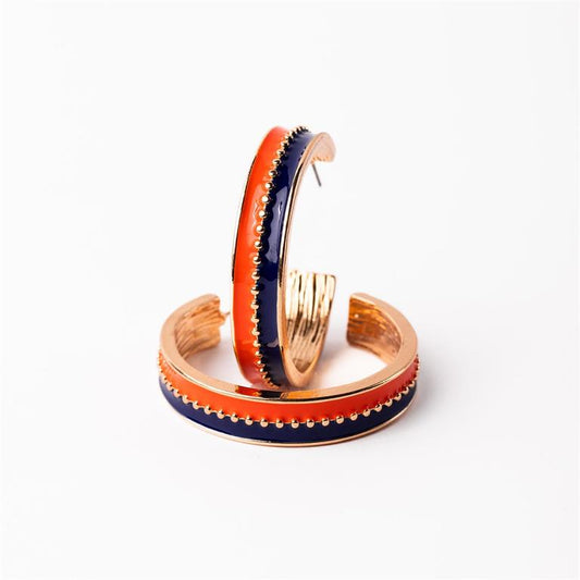 Meaghan Earrings Blue & Orange