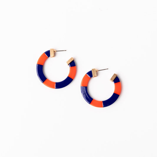 Melody Earrings Blue & Orange