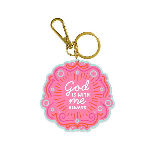 God Is With Me Keychain