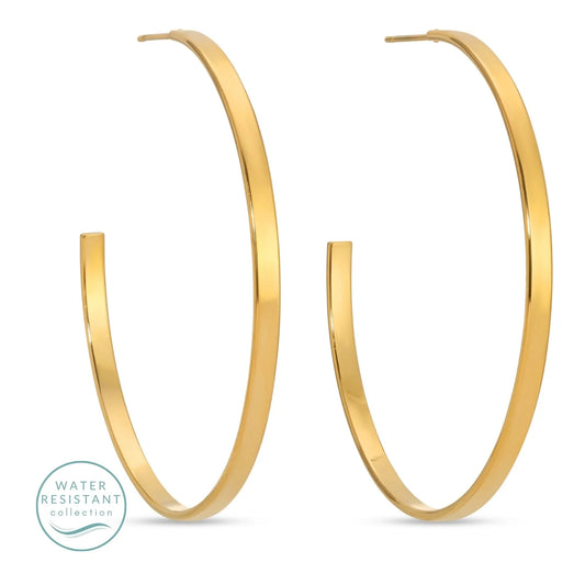 Large Flat Hoop Earrings