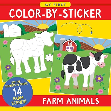 First Color-By-Sticker Farm Animals