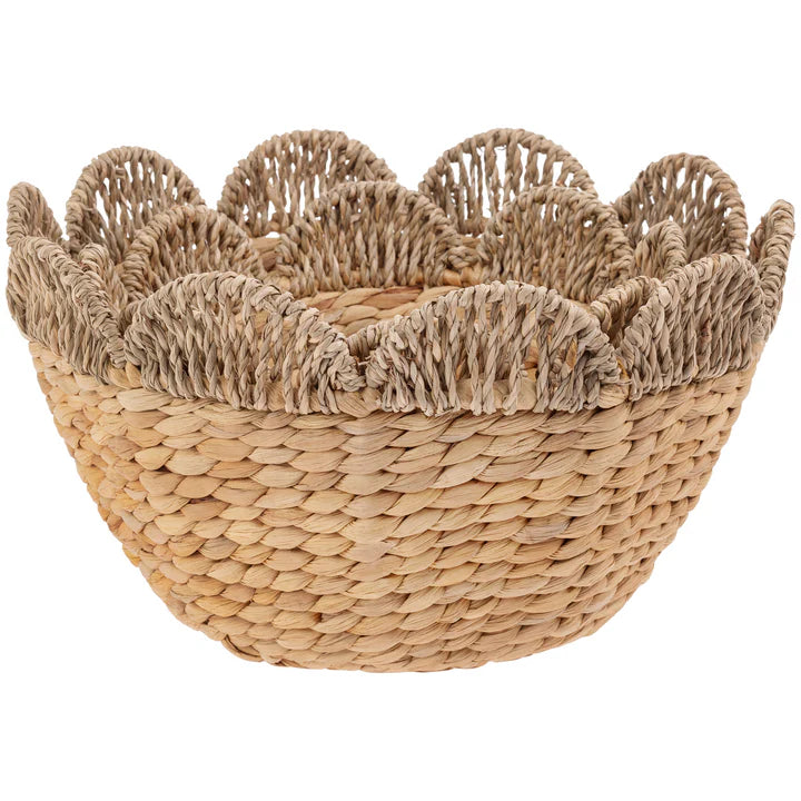 Scalloped Seagrass Bowl Set of 2