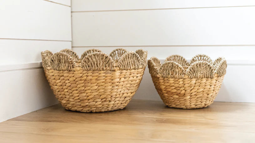 Scalloped Seagrass Bowl Set of 2