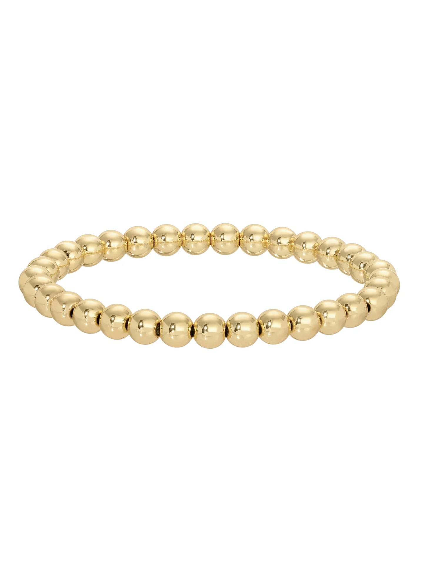 Gold Bead Bracelet 6mm