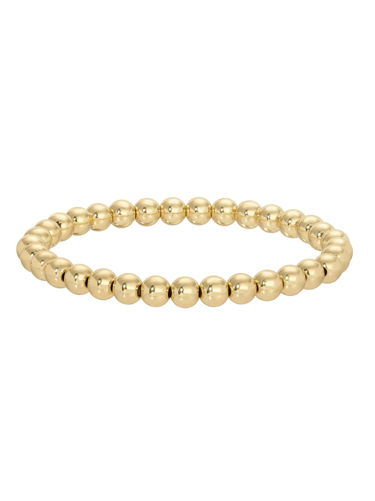 Gold Bead Bracelet 6mm