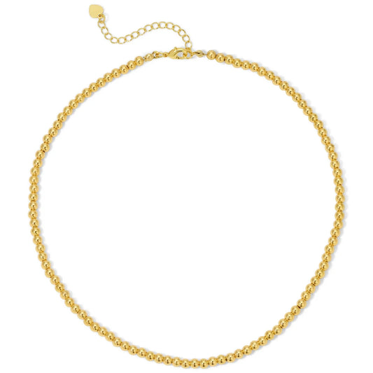 Gold Bead Necklace 3mm