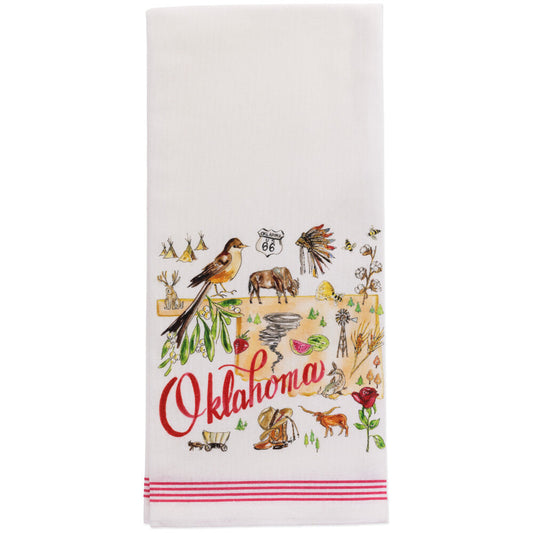 White Oklahoma Tea Towel