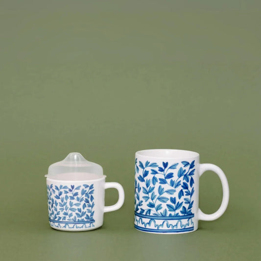 Blue and White Mama & Me Cup Set