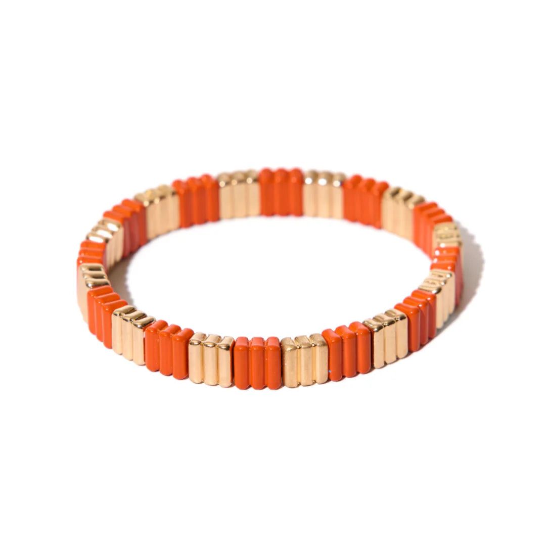 Orange Girls Trip Ribbed Bracelet