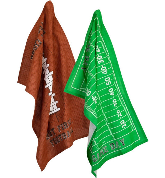 Brown Football Fever Tea Towel