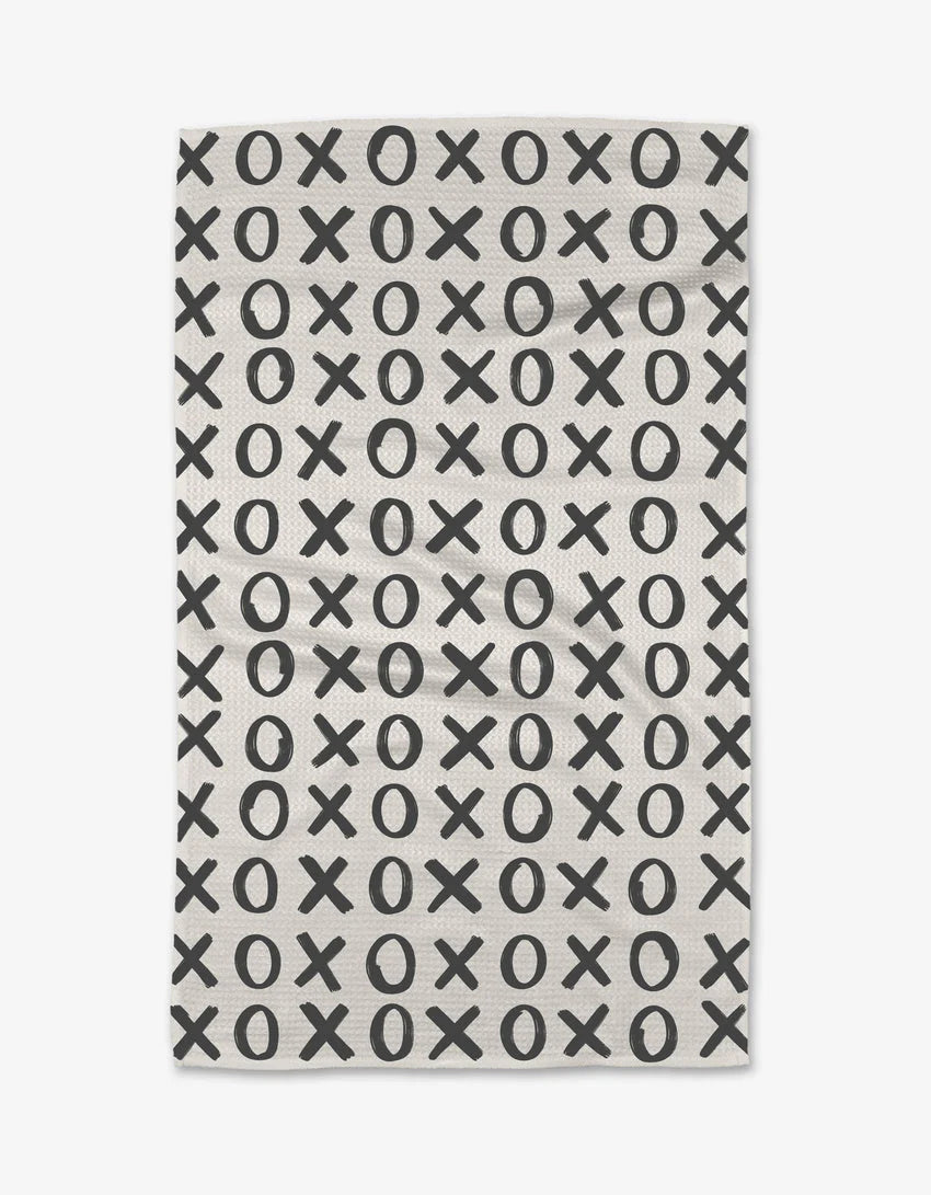 Hug and Kiss White Kitchen Tea Towel